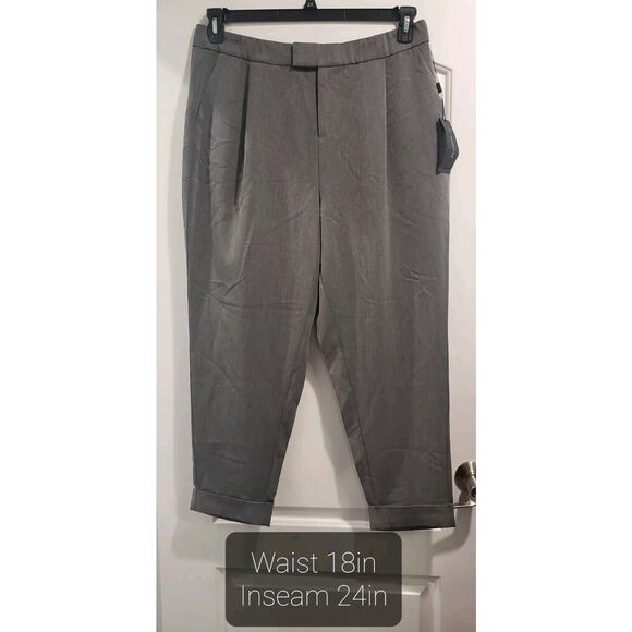 11 Honore Destiny High Waisted Tapered Trouser Sz 16 Dress Pants Grey NWT - Picture 3 of 9